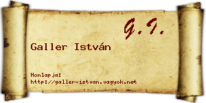 Galler István névjegykártya