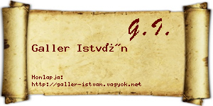 Galler István névjegykártya